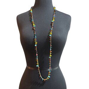 42 inch Multicolor Glass Beaded  Necklace